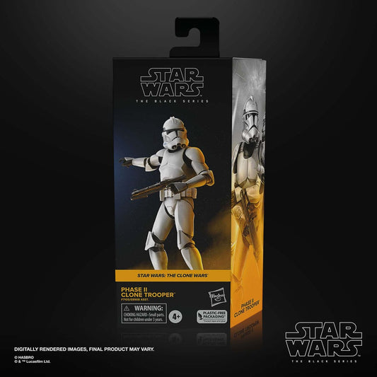 Star Wars: The Clone Wars Black Series 6" Inch Action Figure Phase II Clone Trooper