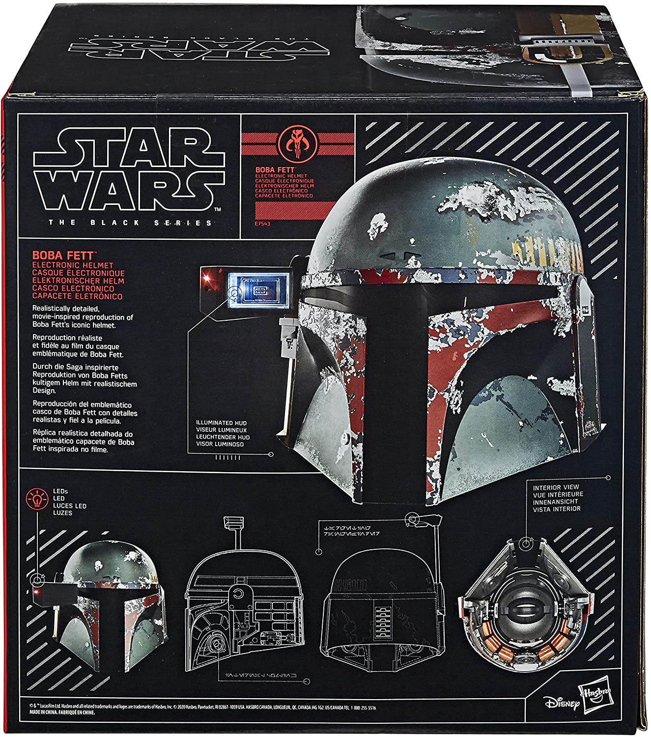 (Non Mint Packaging) Star Wars The Black Series Boba Fett Premium Electronic Helmet, The Empire Strikes Back